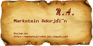 Markstein Adorján névjegykártya